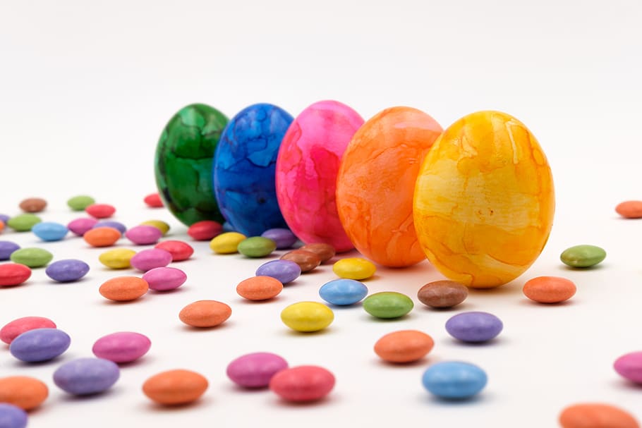 assorted-color eggs and stones, easter eggs, easter theme, colorful eggs HD wallpaper