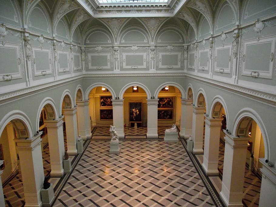 Inner Hall of the Museum of Fine Art, Budapest, Hungary, architecture HD wallpaper