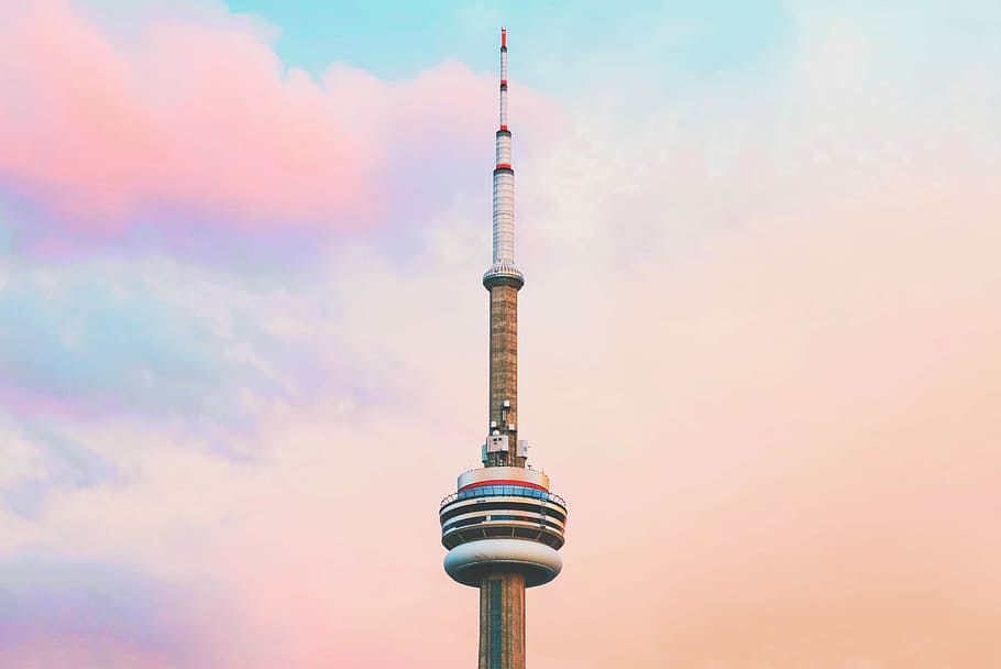 CN Tower, Canada, CN tower, sky, cloud, pastel, wallpaper, hd wallpapers HD wallpaper