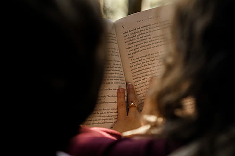 selective focus photography of person reading book, ring, text HD wallpaper