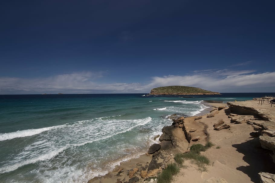 beach, sea, landscape, waves, rocks, sky, costa, water, scenics - nature HD wallpaper