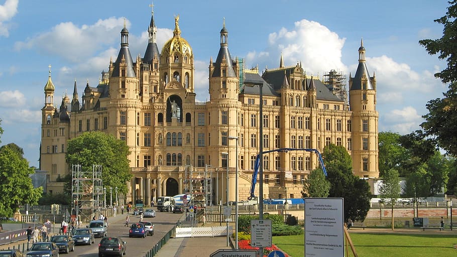schwerin, castle, germany, architecture, building exterior HD wallpaper