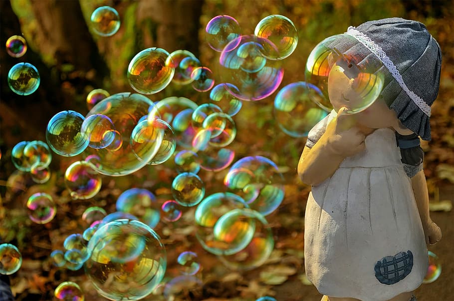 bubbles, soap bubbles, round, the bubbles, let, fun, park, the little girl HD wallpaper