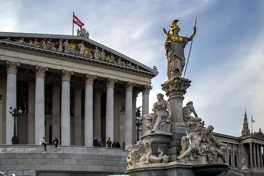Vienna, Austria, Monument, Parliament, architecture, famous Place, HD wallpaper