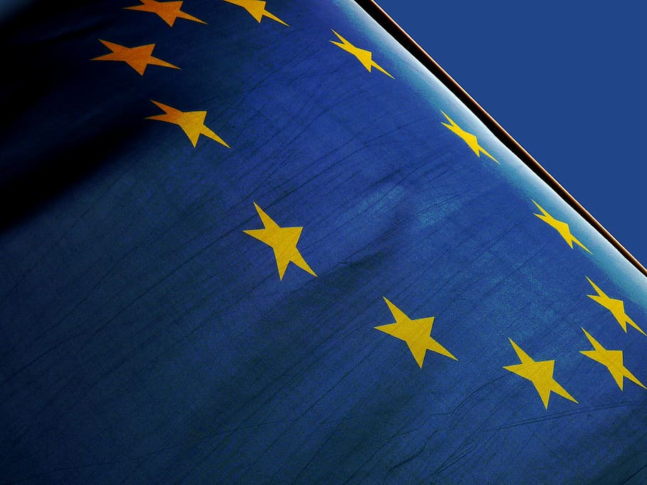 blue and yellow star pint textile, emblem, recognize, europe HD wallpaper
