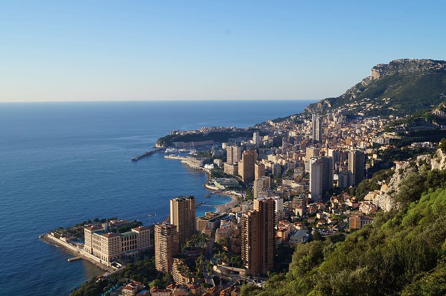 city at daytime, Monaco, Monte Carlo, Sea, View, mediterranean, HD wallpaper