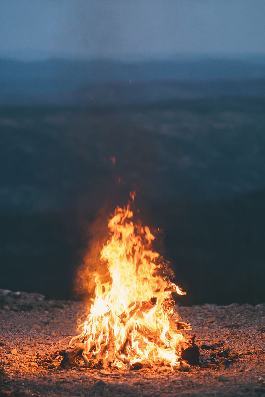 bonfire during nighttime, flame, burn, campfire, dark, camping HD wallpaper