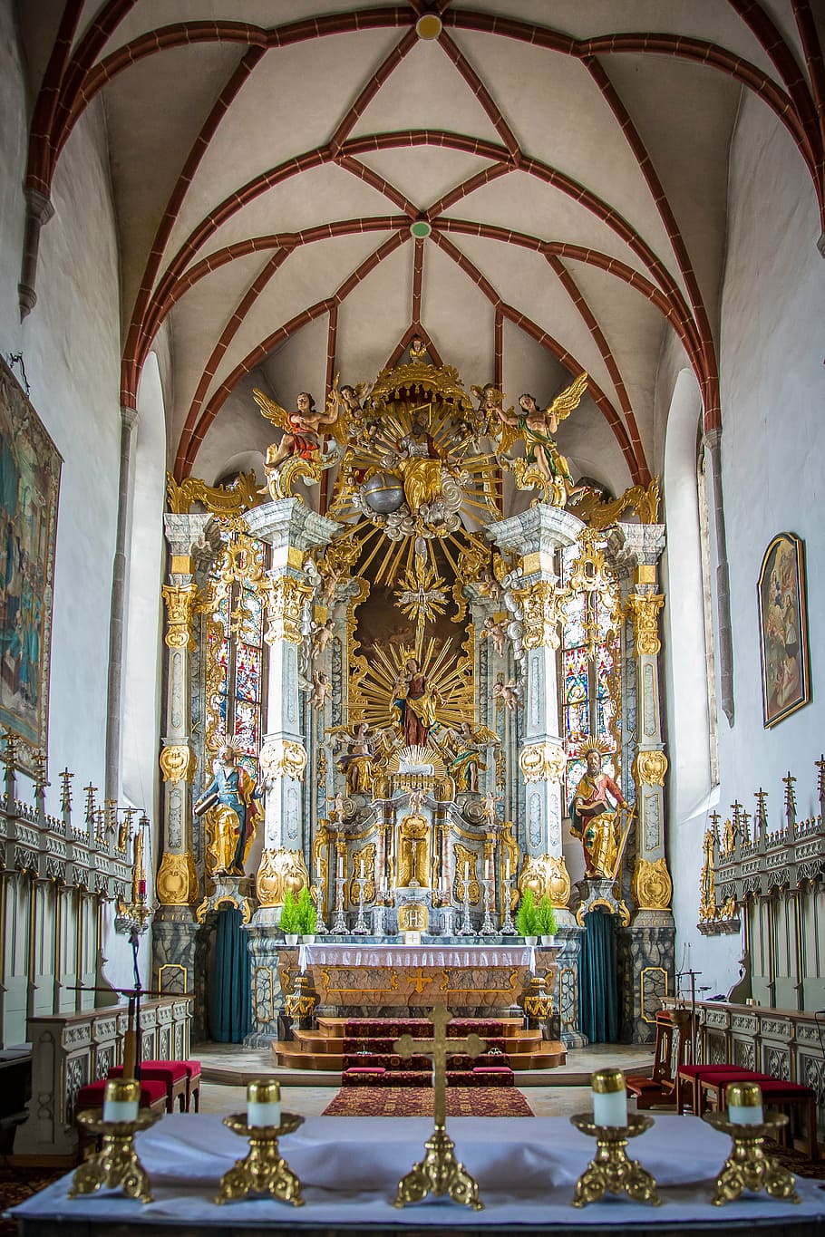 chammünster, church, assumption, bavarian forest, catholic, HD wallpaper