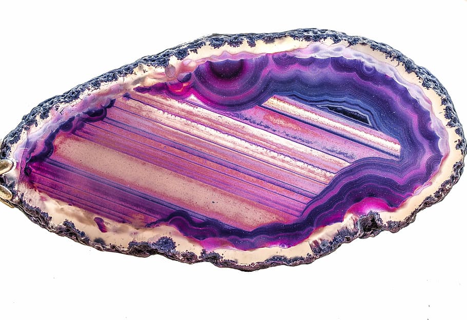 purple geode, agate, stone, gem, gemstone, mineral, birthstone, HD wallpaper