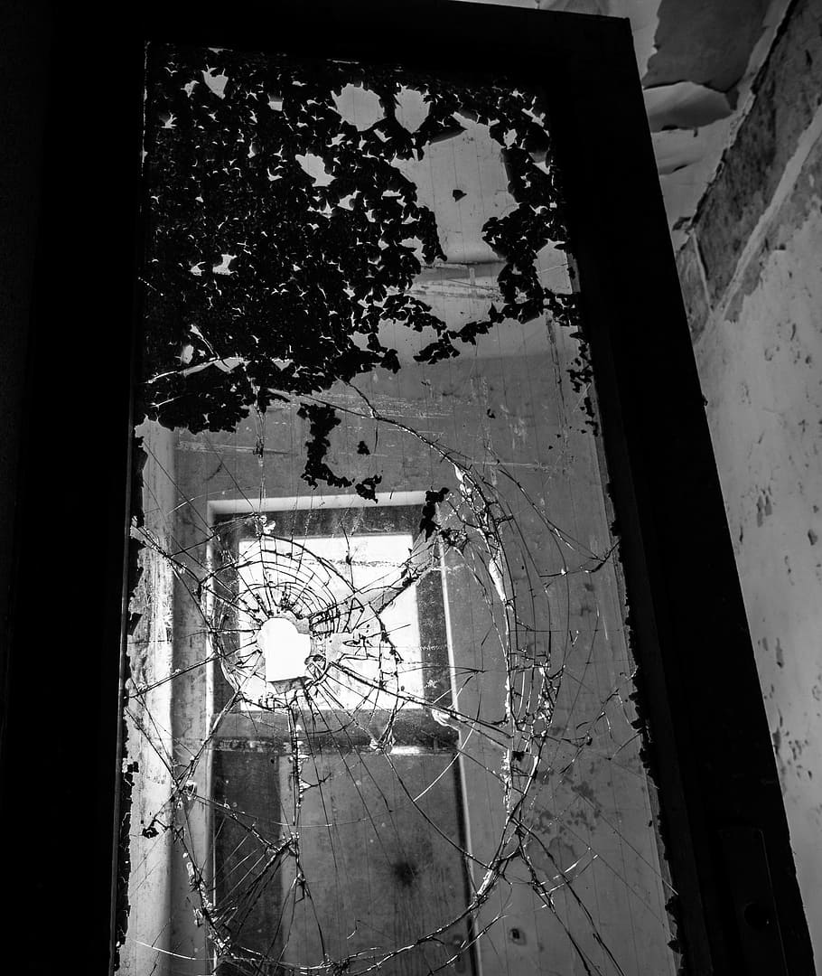 window, broken glass, space, light, architecture, old building HD wallpaper