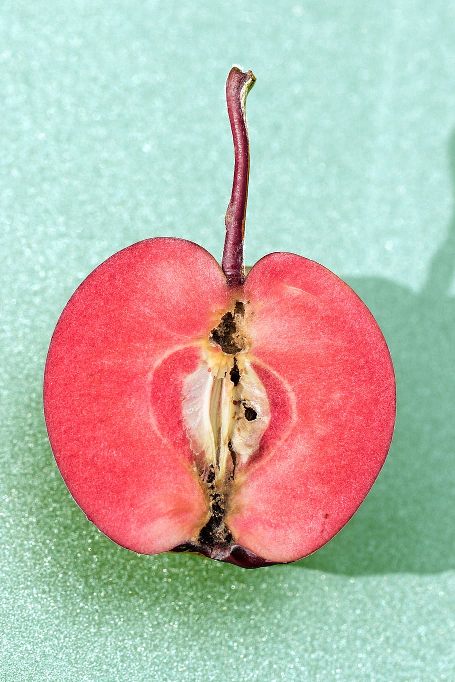Apple, Core, Red, Fruit, Healthy, half, ripe, healthy eating HD wallpaper