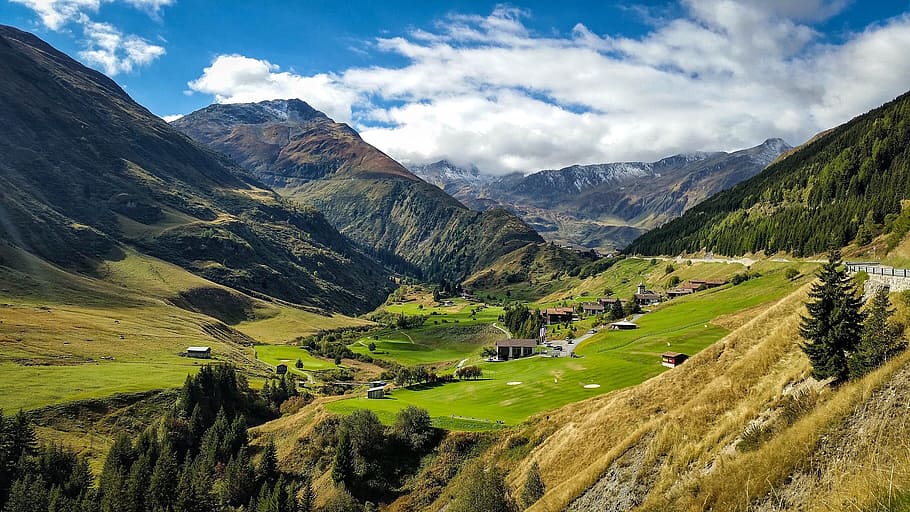 Switzerland, Mountains, Valley, mountain range, scenics, landscape HD wallpaper