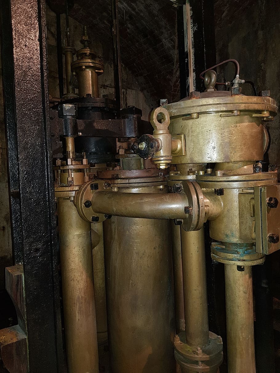 old saline, water, pump, metal, pressure, machinery, indoors, HD wallpaper