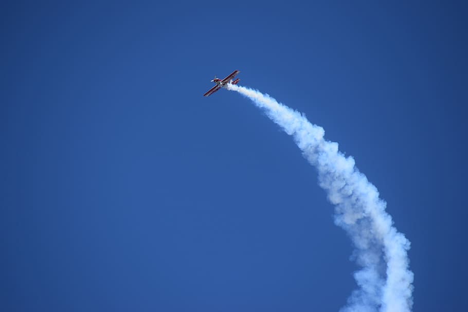 plane, airplane, acrobatic, stunt plane, evolution, sky, flight HD wallpaper