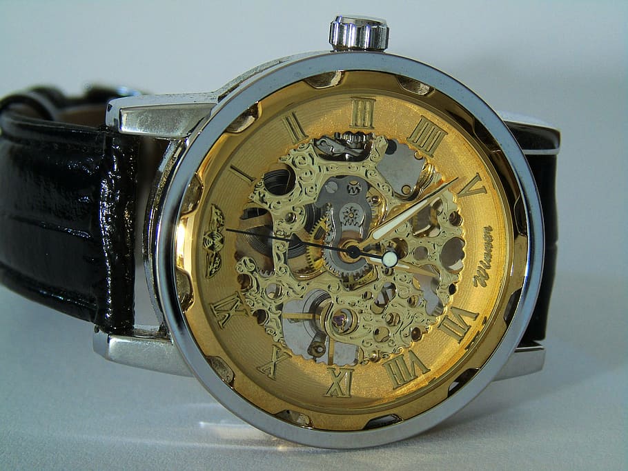 wrist watch, clock, time, time indicating, mens, analog clock HD wallpaper