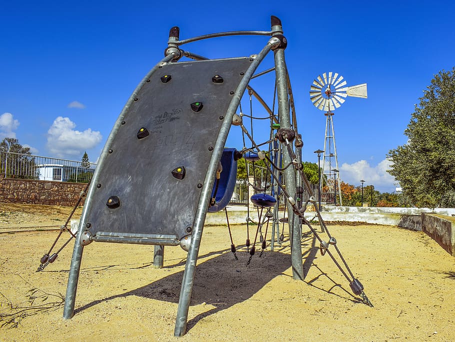 playground, modern, design, architecture, equipment, park, dherynia, HD wallpaper