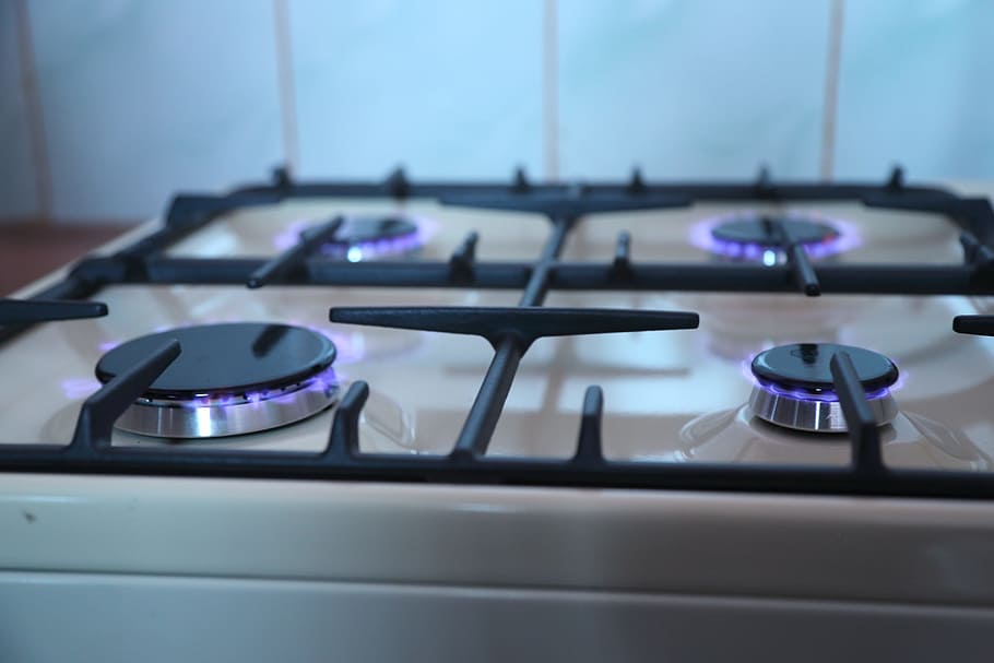 gas stove, fire, burner - stove top, appliance, household equipment