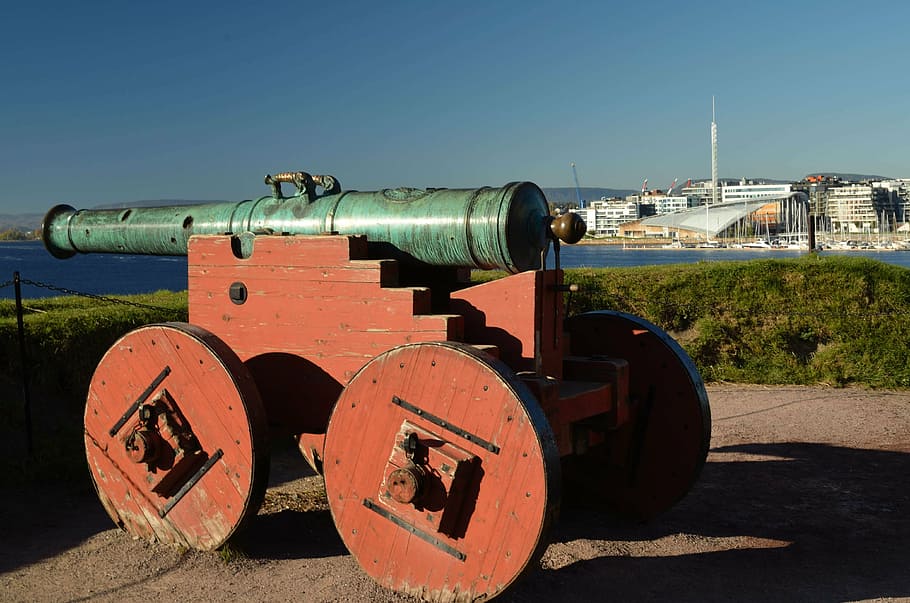cannon, strength, oslo, weapon, architecture, sunlight, history HD wallpaper