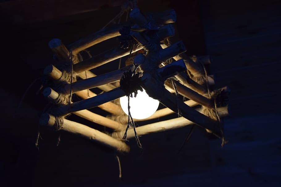 replacement lamp, wooden lamp, light, night, indoors, no people HD wallpaper