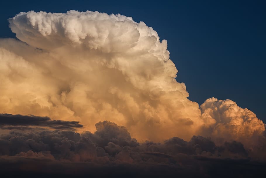 white clouds, white and blue cloudy blue sky during day time HD wallpaper