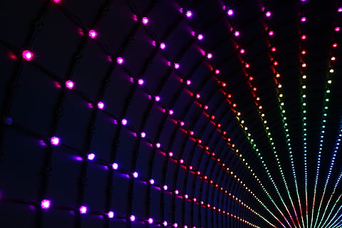 multicolored LED light digital wallpaper, stripes, rays, lights HD wallpaper