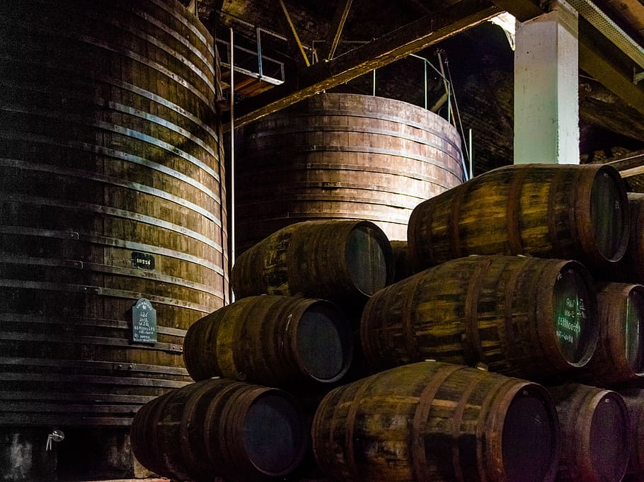 Wine Barrels, Port Wine, wooden barrels, wine storage, dark