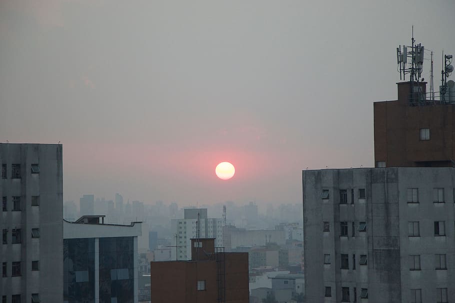 Sol, Buildings, Sunsets, by sunsets, urban Scene, city, cityscape HD wallpaper
