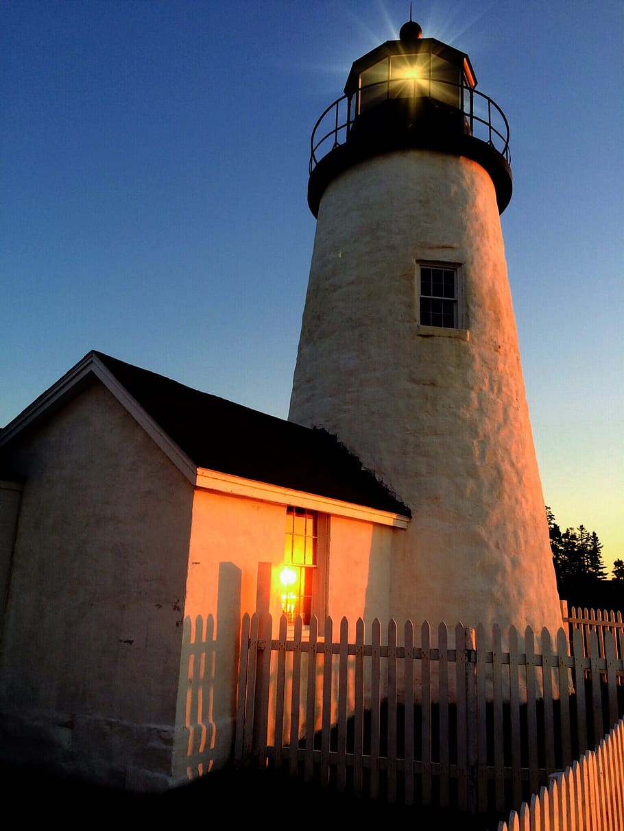 Dawn, Lighthouse, Ocean, Seascape, maritime, sunrise, beacon HD wallpaper