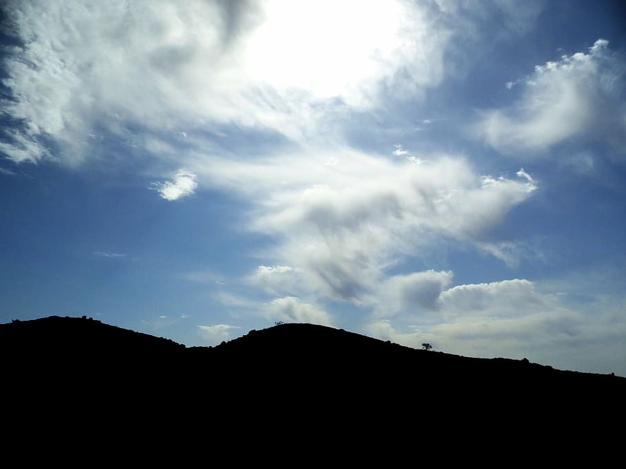 landscape, backlight, sky, cloud - sky, silhouette, beauty in nature HD wallpaper