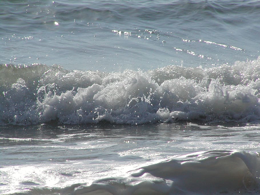 waves, water, beach, rolling, seashore, sand, motion, beauty in nature HD wallpaper