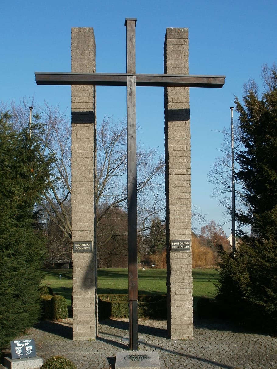 voelkerkreuz, hockenheim, monument, memorial, cross, symbol, HD wallpaper