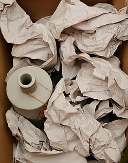 paper and container in box, wrapping paper, fragile, pack, move HD wallpaper