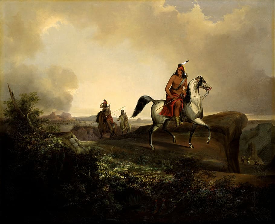 man riding white horse illustration, john stanley, painting, oil on canvas