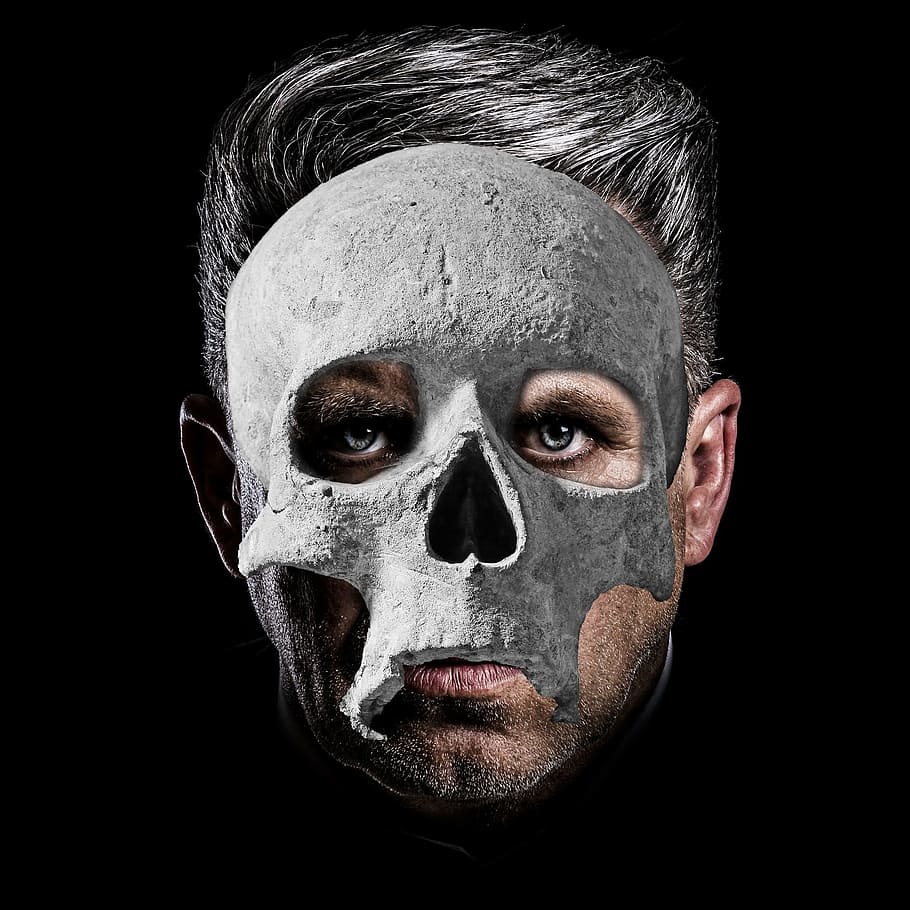 skull, portrait, mask, halloween, phantom, death, spooky, scary, HD wallpaper