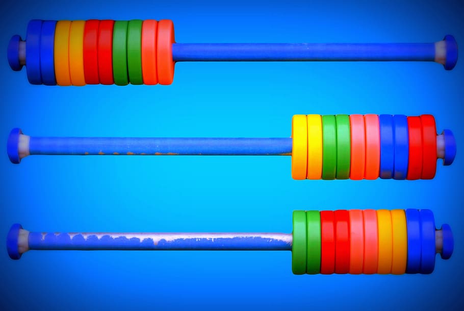 abacus, colors, toys, blue, count, multi colored, in a row, HD wallpaper