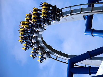 roller coaster, people, ride, park, amusement, entertainment HD wallpaper