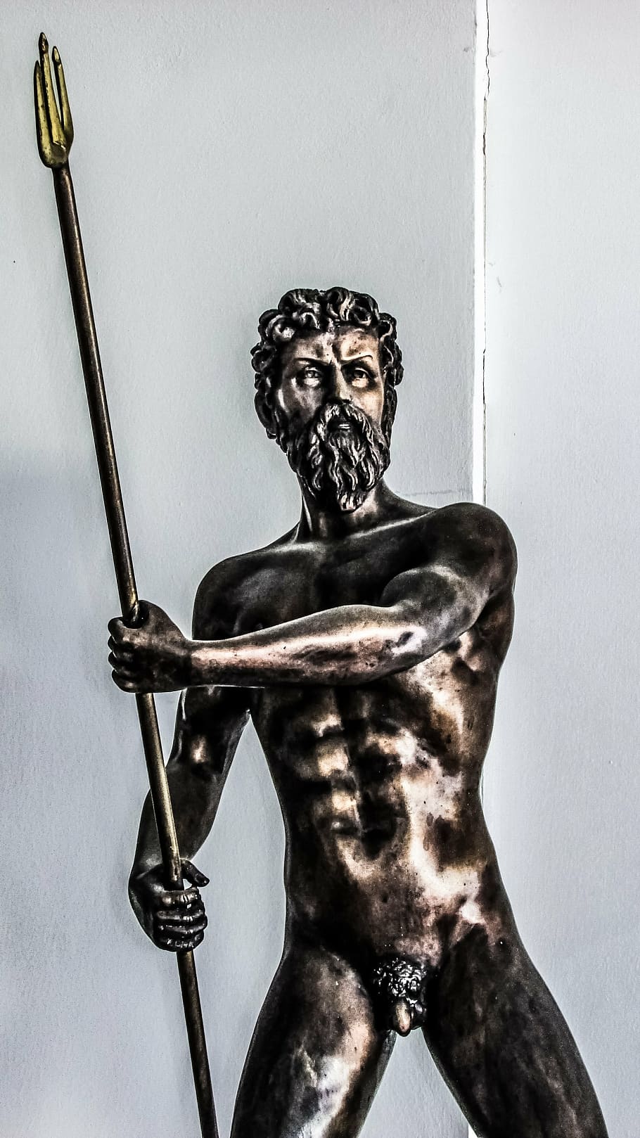 cyprus, ayia napa, thalassa museum, poseidon, god of sea, statue, HD wallpaper