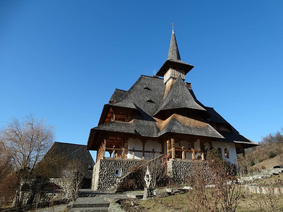 Monastery, Maramures, Sunny, abandoned, history, building exterior HD wallpaper