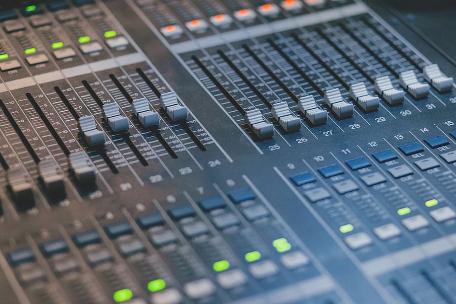 gray audio mixer in close-up photography, black, board, broadcast HD wallpaper
