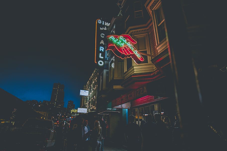 Calro neon signage under black sky, Carlo signage during nigh time HD wallpaper