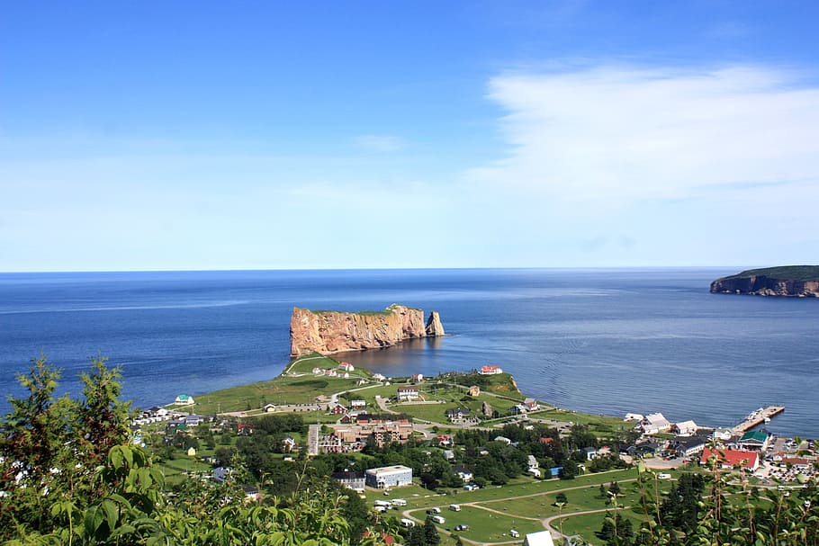 perce, rocher, rocher percé, canada, quebec, nature, landscape HD wallpaper