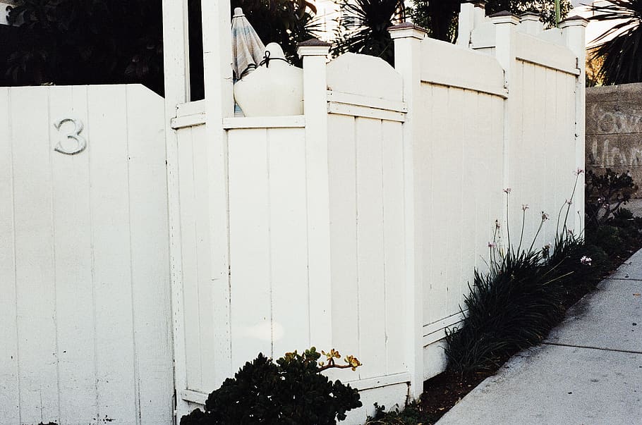 white, gate, fence, sidewalk, architecture, built structure HD wallpaper