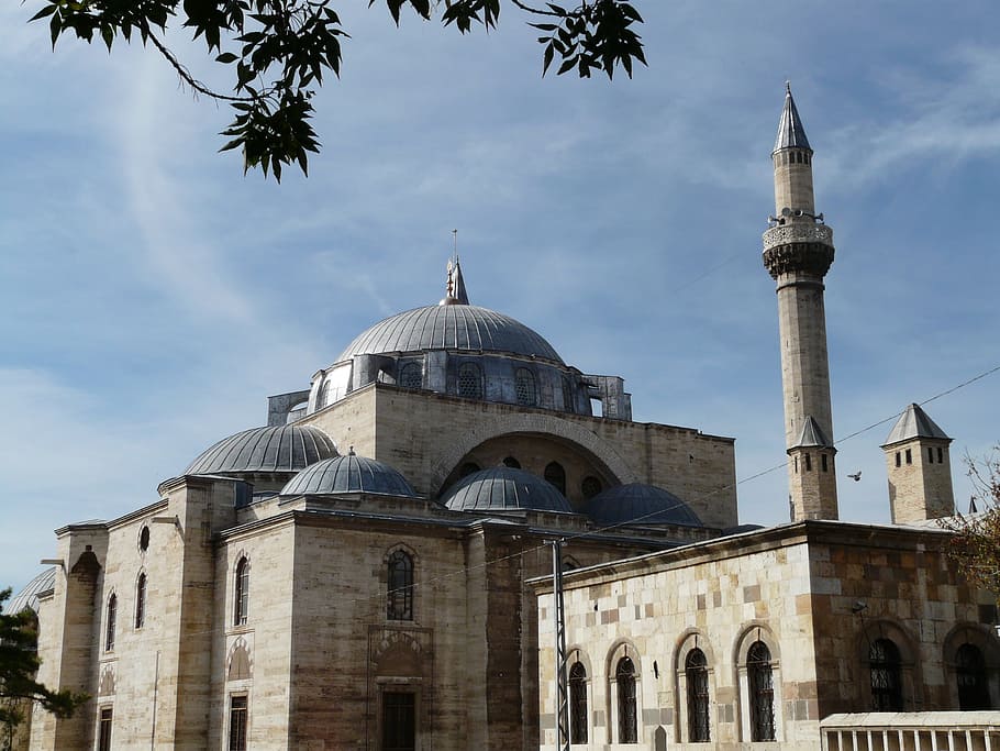 Selimiye Mosque, Minaret, building, architecture, konya, turkey, HD wallpaper
