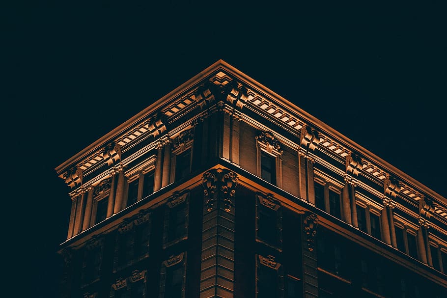 dark, night, building, structure, architecture, built structure HD wallpaper