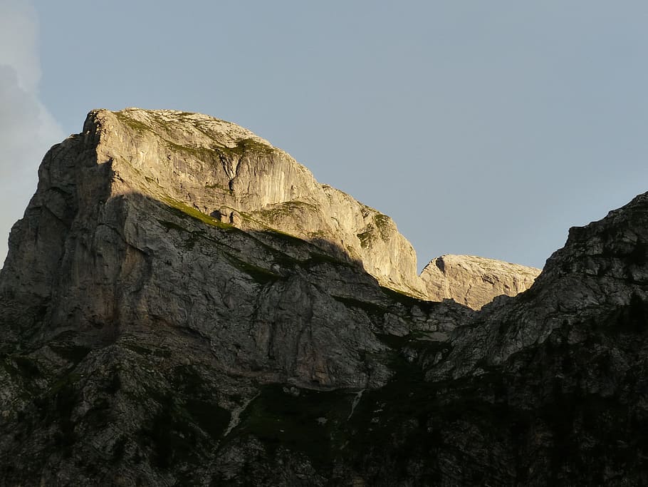 Mountains, Saline, cima della saline, sunny, evening sun, illuminated, HD wallpaper