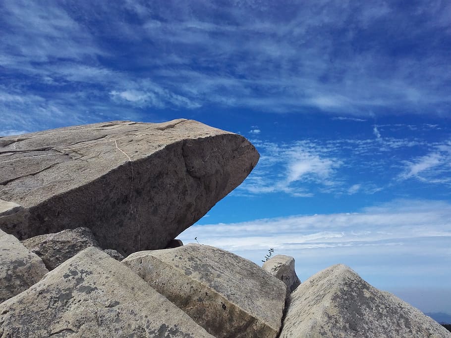 Stone, Blue, Blue Sky, Clouds, the clouds, rock - Object, nature HD wallpaper