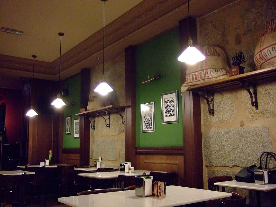 cafe, old, coffee, illuminated, lighting equipment, indoors HD wallpaper