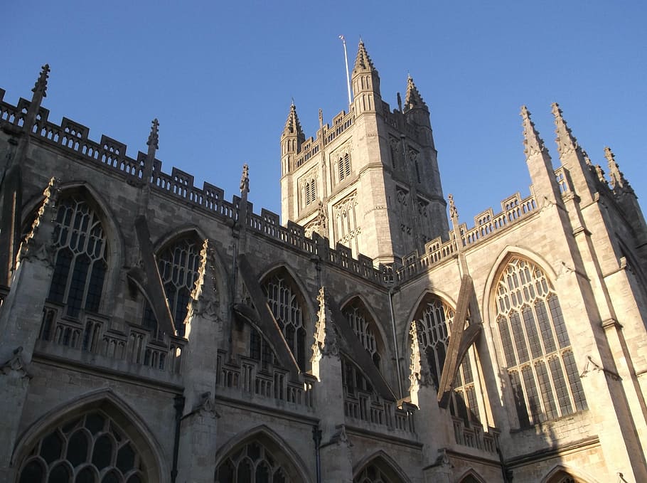 bath abbey, historical, building, architecture, england, landmark HD wallpaper