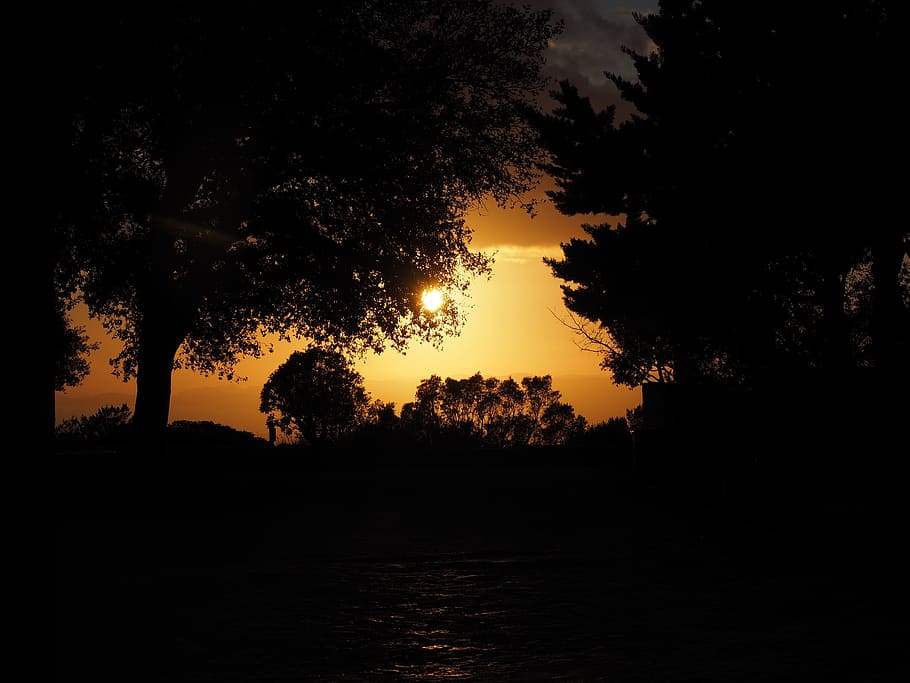 Sunset, Passage, Evening, Romantic, romance, clouds, yellow HD wallpaper