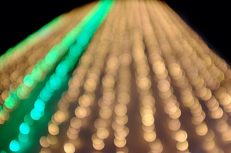 blurry, lights, abstract, illuminated, black background, no people HD wallpaper